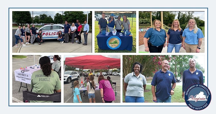 VADOC employees engaged in National Night Out activities